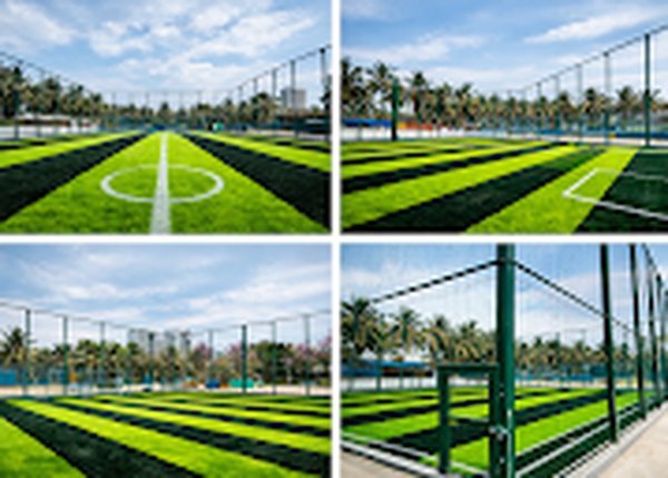 Football turf — 4-grid aerial view